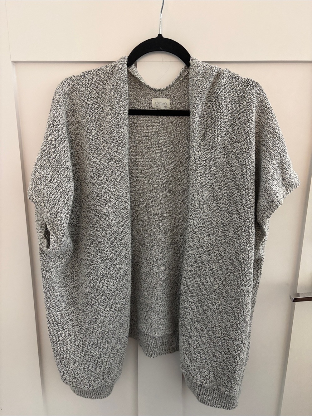 Open-Front Short-Sleeve Cardigan - Gray